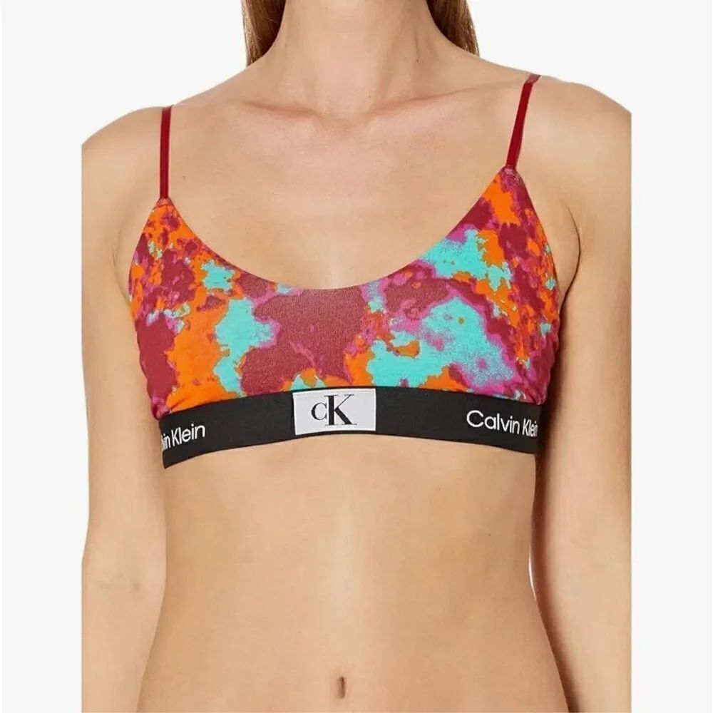 Calvin Klein NWT cotton bralette size XS temperature print